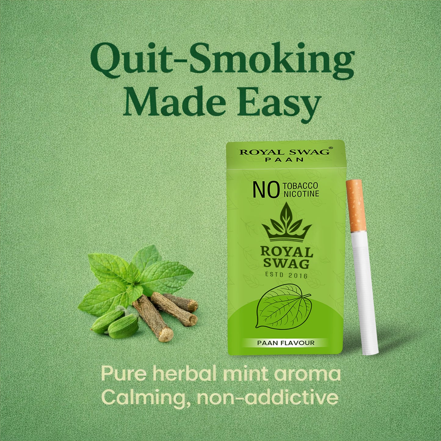 Natural Herbal Cigarettes PAAN Flavour(10 Sticks) 100% Tobacco-Free and Nicotine