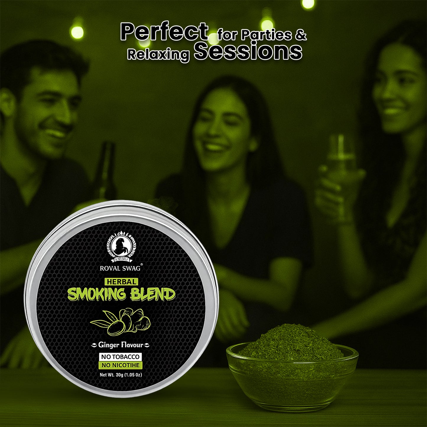 Ayurvedic Herbal Mixture Smoking Blend GINGER FLAVOUR (30 g/1.0 oz Container)