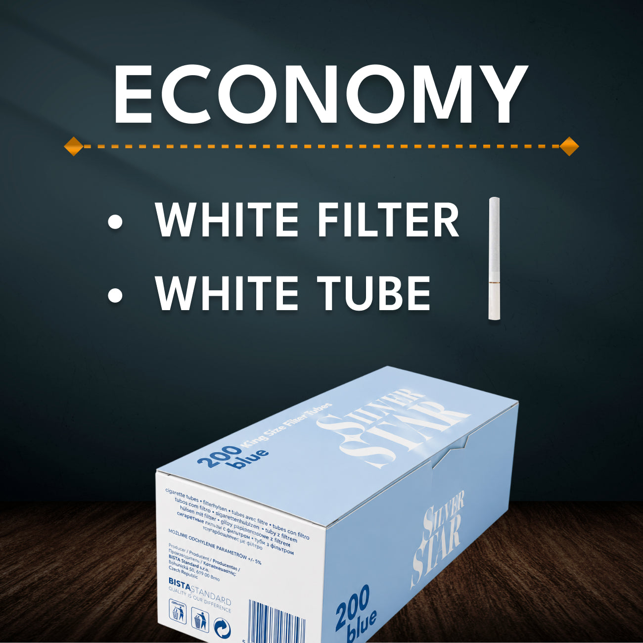 Premium King Size 84 mm Cigarettes Tubes With Filter 200 Pc Box | Empty Cigarette Tubes With Filter(White Tubes With White Filter) Empty Cigarette Filter Tube Box