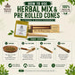 ROYAL SWAG Complete Sample Pack | Tobacco-Free & Nicotine-Free Herbal Collection | 6 Herbal Cigarette Flavours + Herbal Mix + Pre Rolled Cones + Lung Detox Tea Bags + 20ml Tar Out Syrup | Trial Pack
