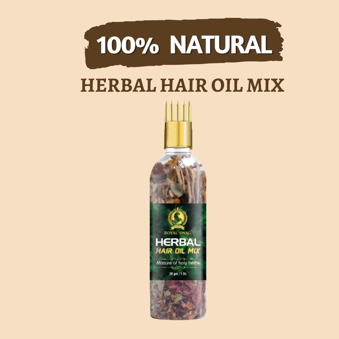 Herbal Jadibuti Mix Bottle For Hair Oil Infusion 10 gram | Make Your Own Diy Home Remedy For Strong, Long and Lustrous Hair (No Oil Included)