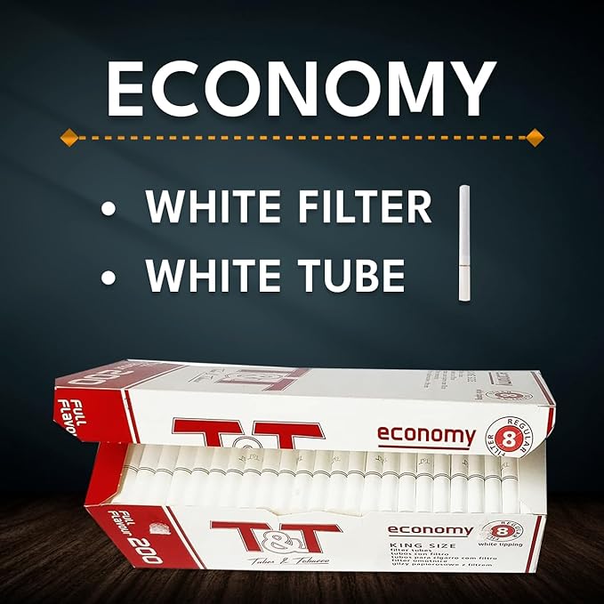 Premium King Size 84 mm Cigarettes Tubes With Filter 200 Pc Box | Empty Cigarette Tubes With Filter(White Tubes With White Filter) Empty Cigarette Filter Tube Box
