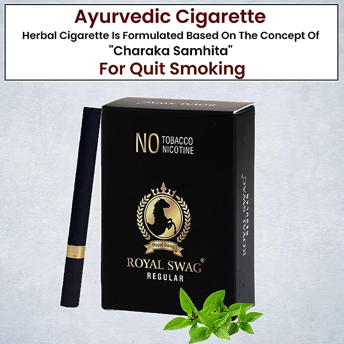 Ayurvedic & Herbal Smokes Cigarettes - Tobacco and Nicotine Free(Regular Flavored Pack Of 100 Smoke) - Helps in Quit Smoking
