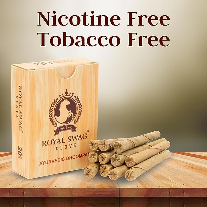 Ayurvedic & Herbal Long Bidi Smoke, (Pack of 10 X 20 Bidi Sticks Per Pack) Stop Nicotine Craving Tobacco Free Dhoompan Helps in Quit Smoking - (200 Sticks)