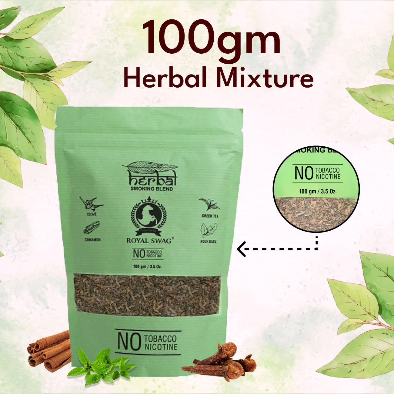 Royal Swag Combo Pack Of Herbal Mixture 100 gram With Cigarette Tube BROWN 200 count - 100% Tobacco & Nicotine Free