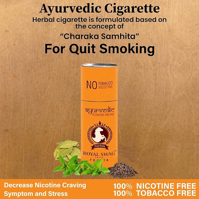 Ayurvedic & Herbal Cigarette, Frutta Flavour Smoke Tobacco Free Cigarettes Helps in Quit Smoking - (50 Sticks)
