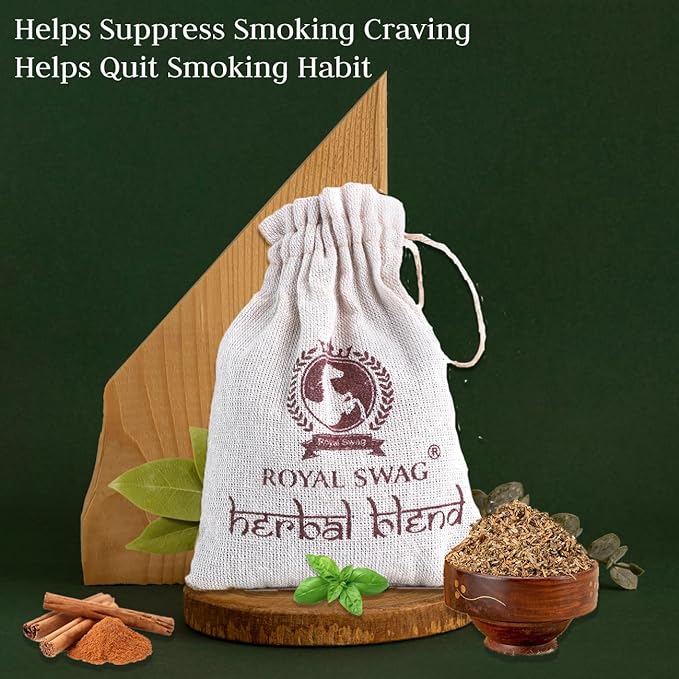 Herbal 100% Tobacco Free & Nicotine Free Organic Mixture For Smoking 30g | Herbal Smoking Blend Mix With Ayurvedic Herbs Clove, Tulsi, Cinnamon and Green Tea