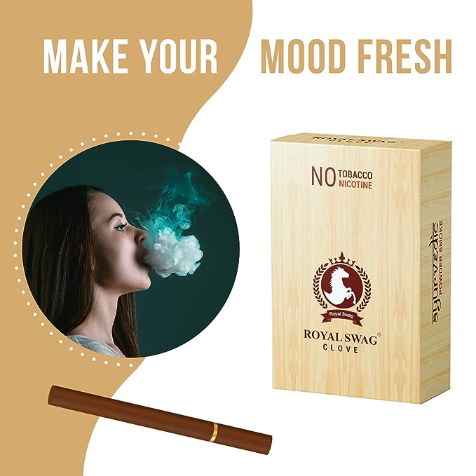 Ayurvedic Herbal Cigarette Clove Flavoured (200 Sticks) 100% NO Nicotine & NO Tobacco - Helps To Quit Smoking (Smoking Cessation) Non Addictive | Pack Of 200