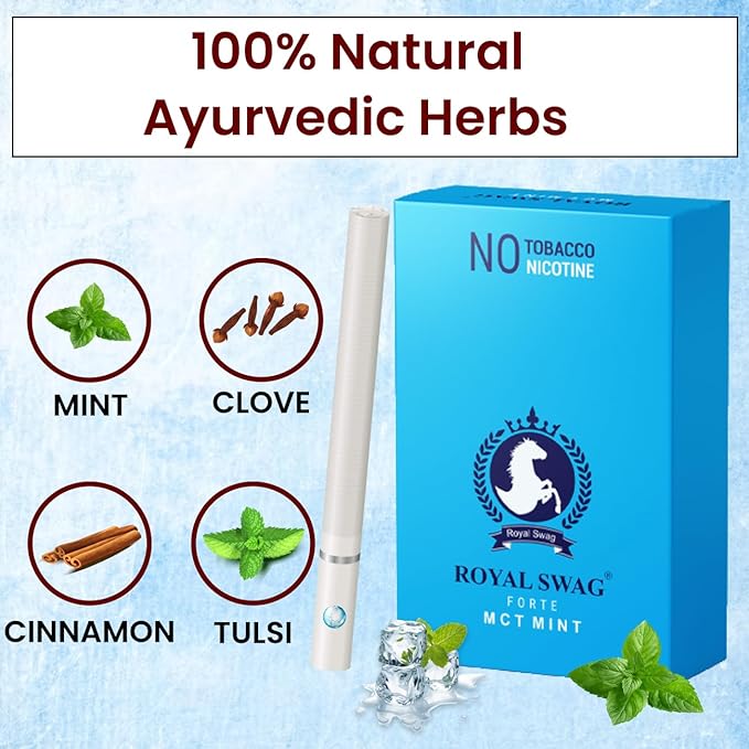 Ayurvedic Herbal Cigarette Mint Flavoured (200 Sticks) 100% NO Nicotine & NO Tobacco - Helps To Quit Smoking (Smoking Cessation) Non Addictive | Pack Of 200