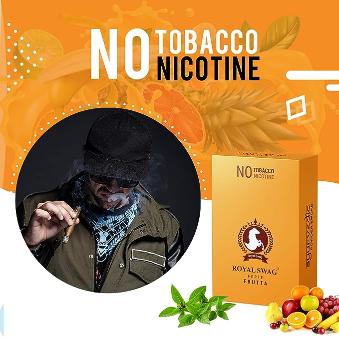 Ayurvedic & Herbal Cigarette, Frutta Flavour Smoke Tobacco Free Cigarettes Helps in Quit Smoking - (100 Sticks + 1 Shot)