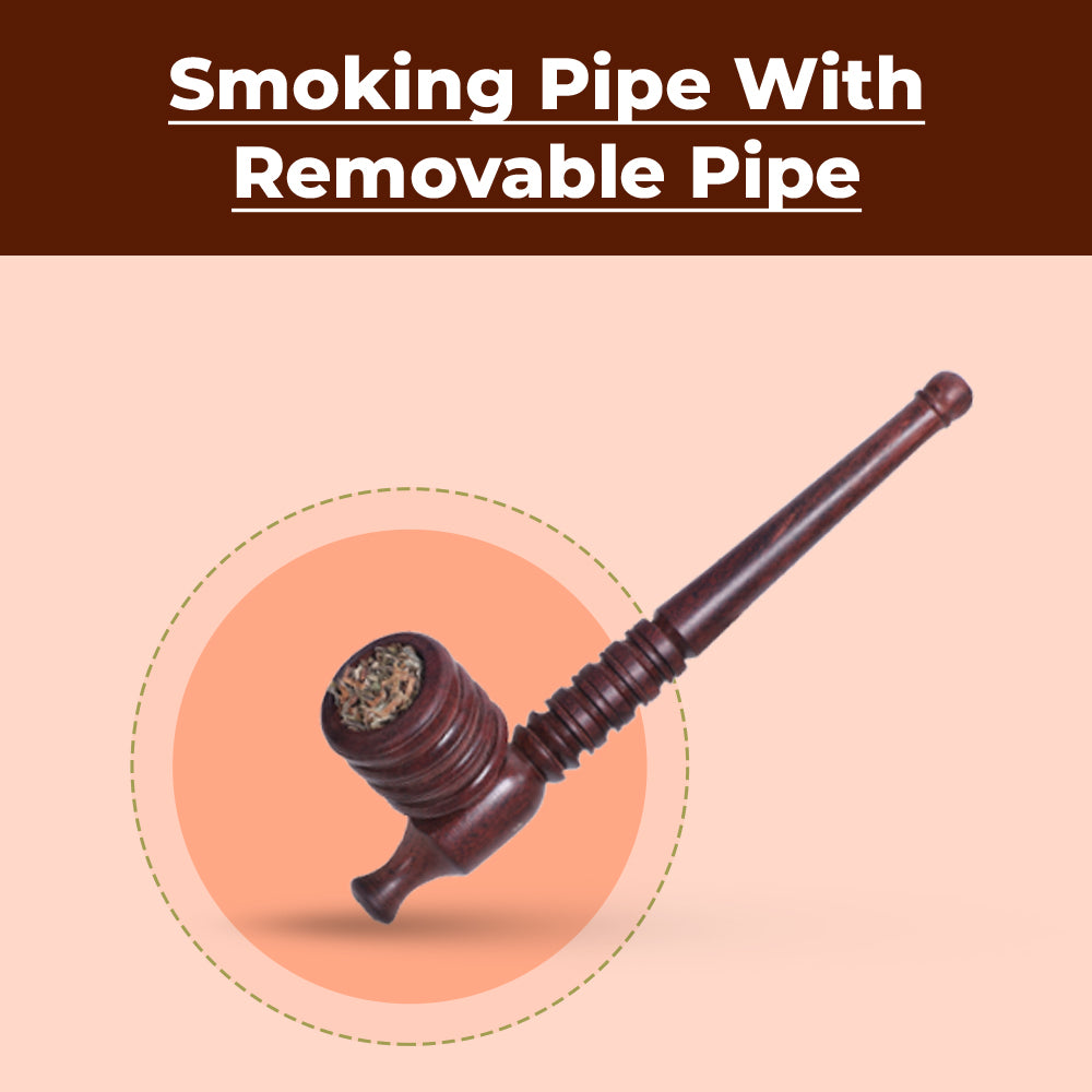 Classic Wooden Smoking Pipe With Removable Pipe