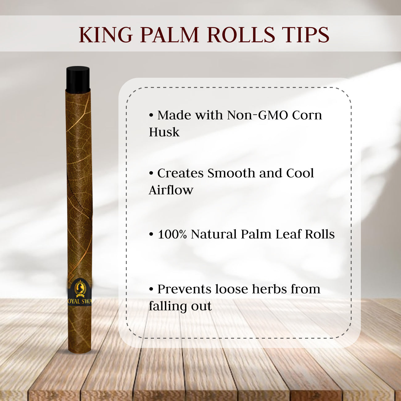 King Size Pre Roll Palm Leaf Cones(Corn Husk Filter) 25 Pcs with 1 Filling Stick