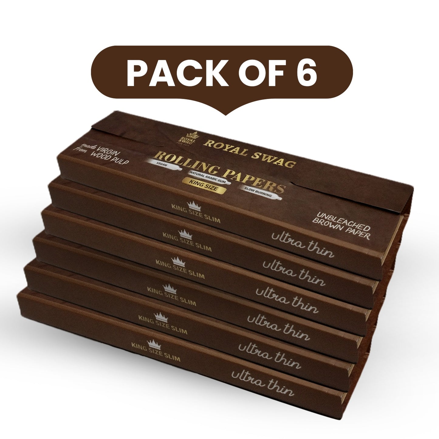 ROYAL SWAG Rolling Paper with Tips | 33 Leaves + 33 Roaches | 110mm Natural Unrefined Ultra Thin Smooth Slow Burning Natural Rolling Papers Pack (Pack of 1)