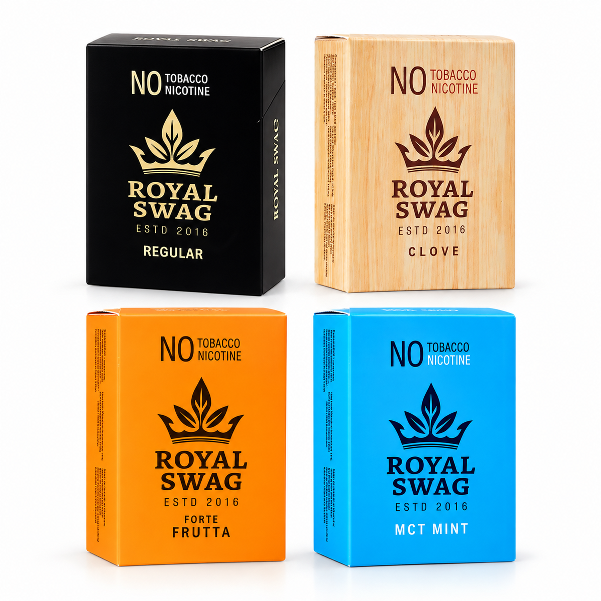 Royal Swag 4 Flavour Cigarette Combo Pack – Regular, Clove, Frutta & Mint-20 Cigarettes per Pack