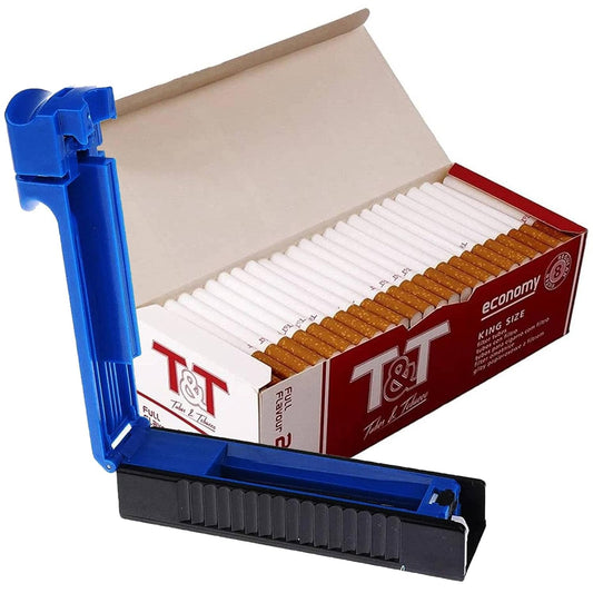 Roll Your Own Kit - Manual Cigarette Tube Injector Machine With Premium Brown King Size 84 mm Filter Cigarettes Tubes 200 Pc Empty Cigarette Tubes