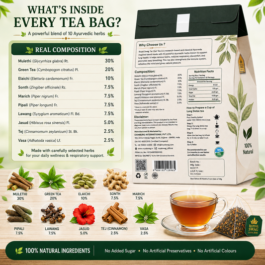 Royal Swag Lung Cleanse Herbal Tea | Herbal Respiratory Support Tea | 20 Tea Bags