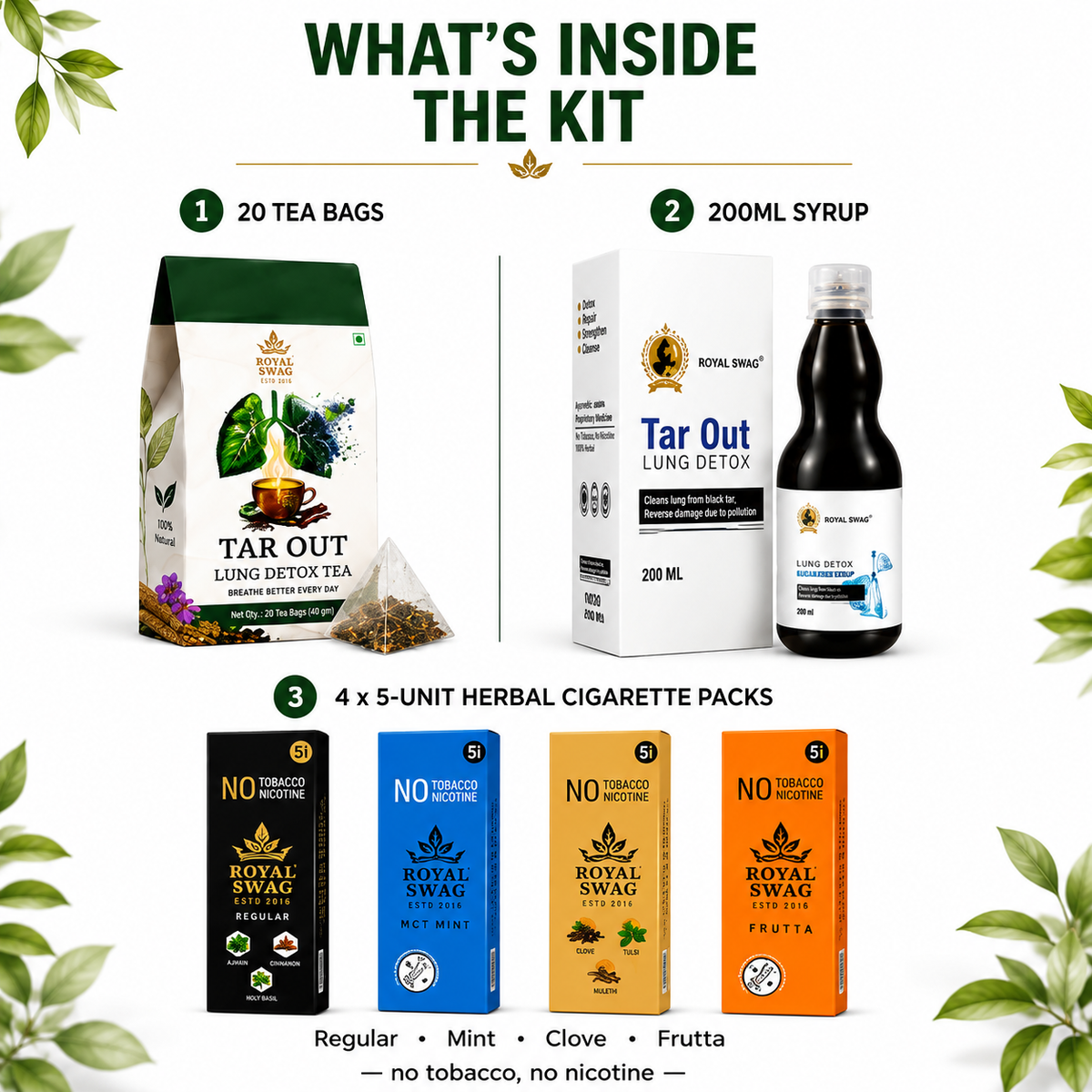 Royal Swag Smoker Wellness Kit – 30 Day Detox, Repair & Herbal Replace Program