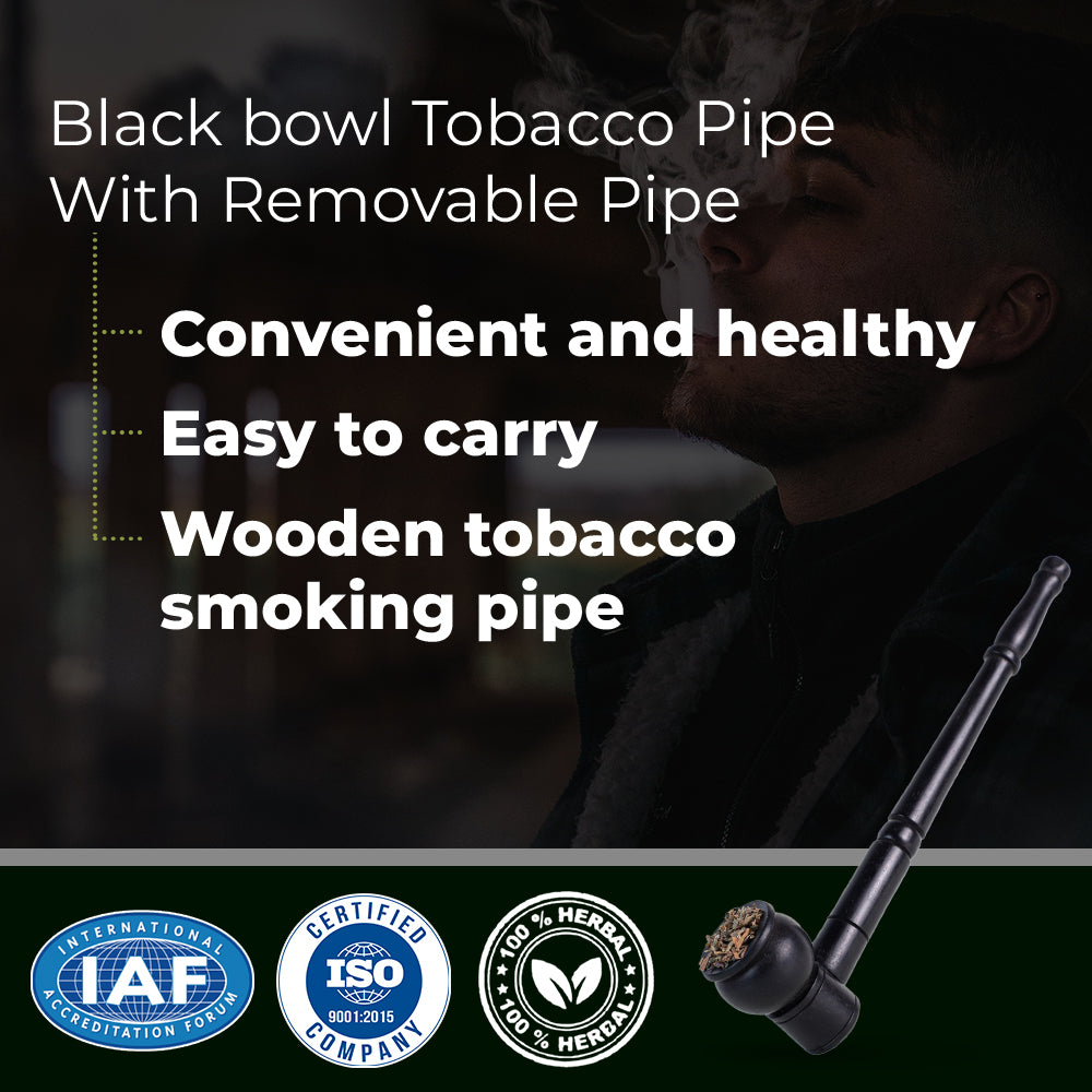 Black Smoking Pipe With Removable Pipe