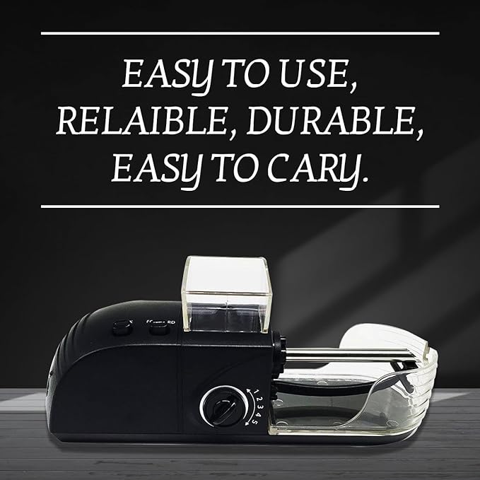 Electric Automatic Cigarette Rolling Machine(BLACK) | Cigarette Maker Cigarette Rolling Machine -Roller Injector For Tobacco & Tubes | Empty Cigarette Tube Filling Machine theroyalswag