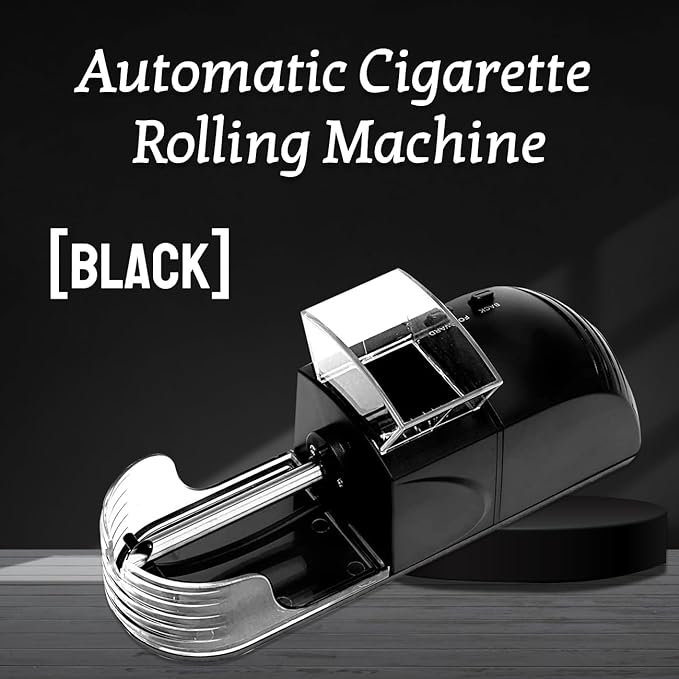 Electric Automatic Cigarette Rolling Machine(BLACK) | Cigarette Maker Cigarette Rolling Machine -Roller Injector For Tobacco & Tubes | Empty Cigarette Tube Filling Machine theroyalswag
