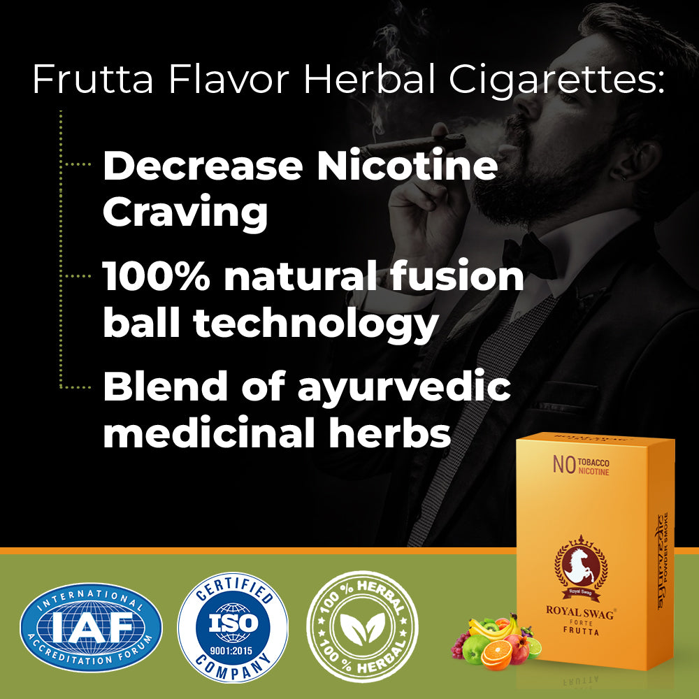 ROYAL SWAG Ayurvedic & Herbal Cigarette, Frutta  Flavor Smoke 20 Sticks Packet