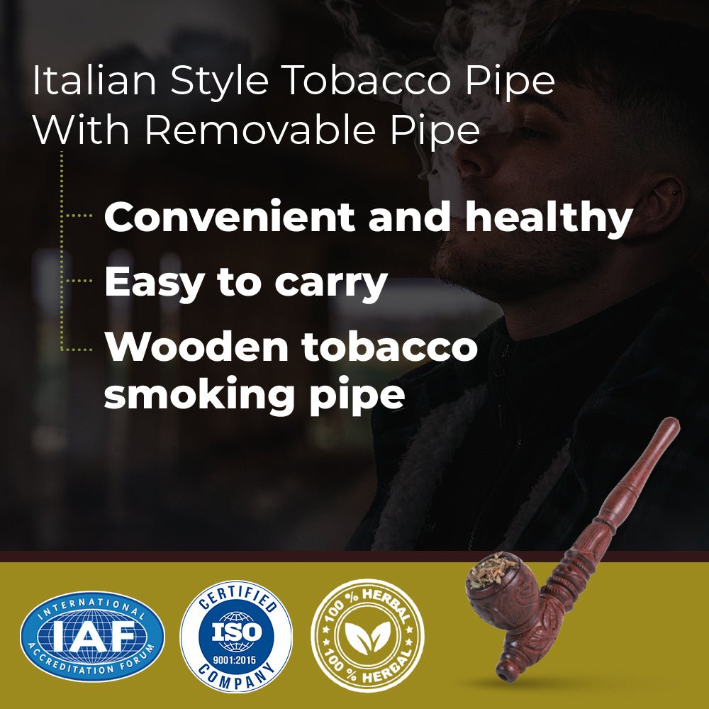 Italian Style Tobacco Pipe With Removable Pipe theroyalswag