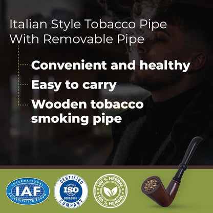 Italian Style Tobacco Pipe With Removable Pipe theroyalswag
