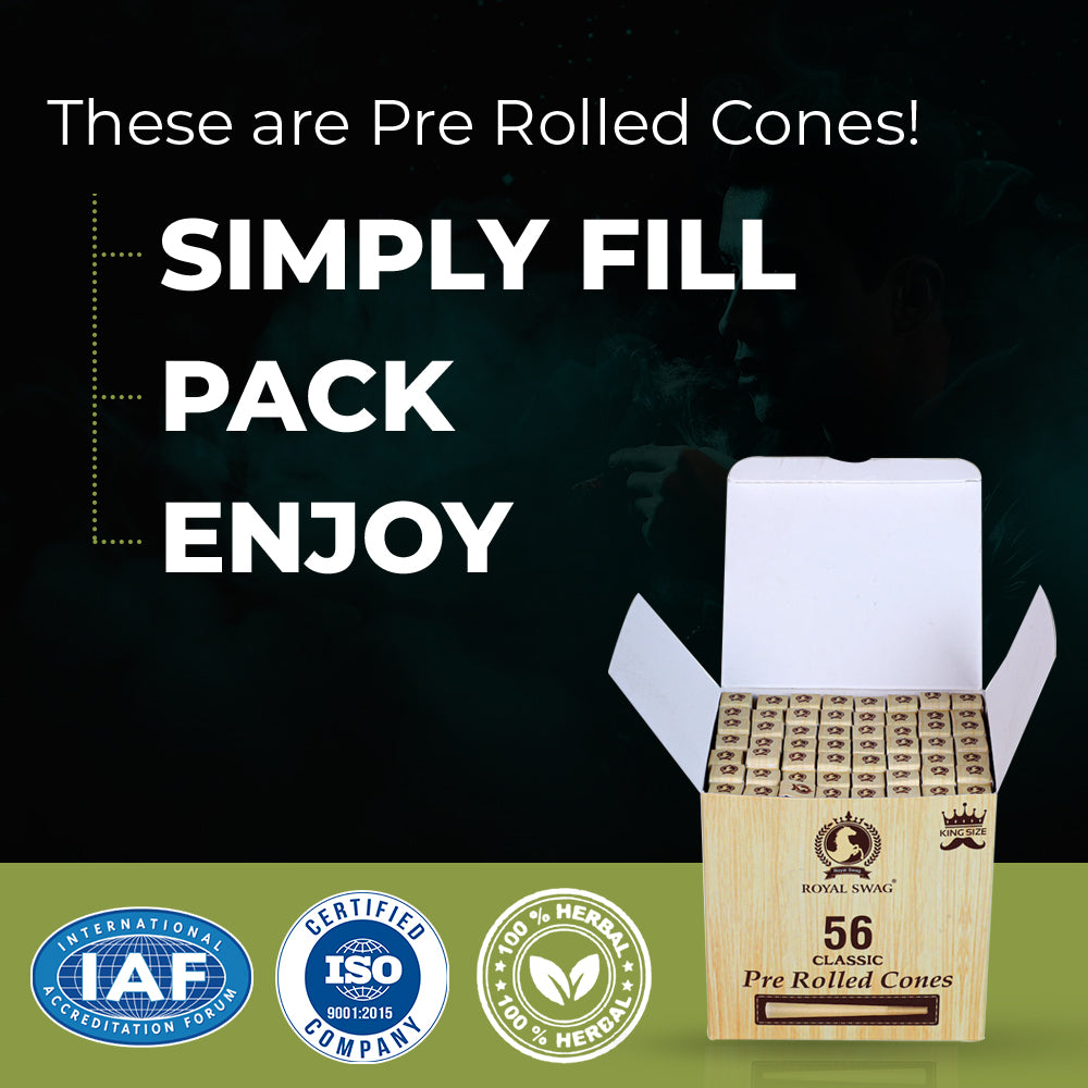 Ready To Use King Size Leaf Roll Cones Organic Cigarettes