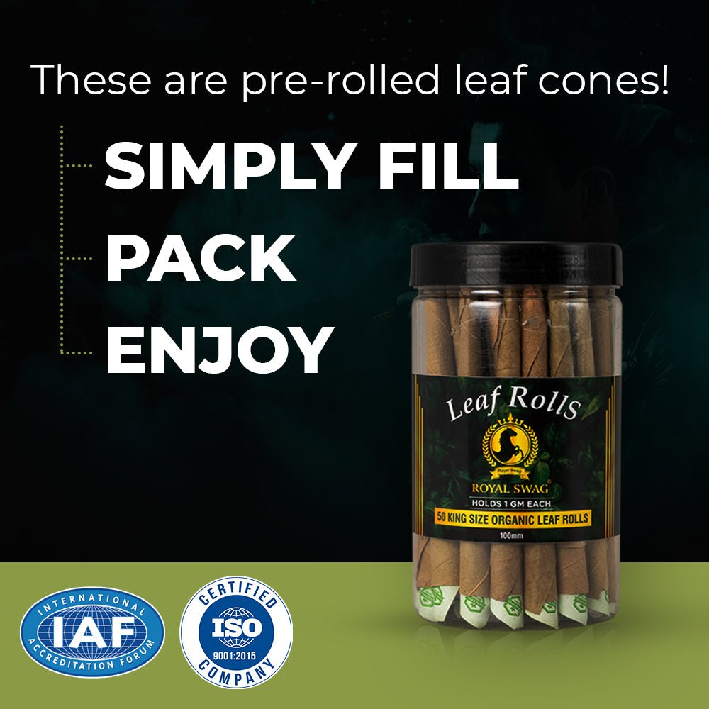 Ready To Use King Size Leaf Roll Cones Organic Cigarettes Jar theroyalswag