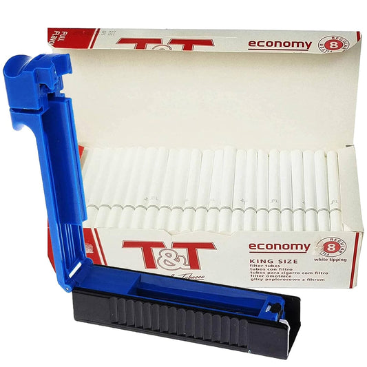 Roll Your Own Kit - Manual Cigarette Tube Injector Machine With Premium Brown King Size 84 mm Filter Cigarettes Tubes 200 Pc Empty Cigarette Tubes theroyalswag