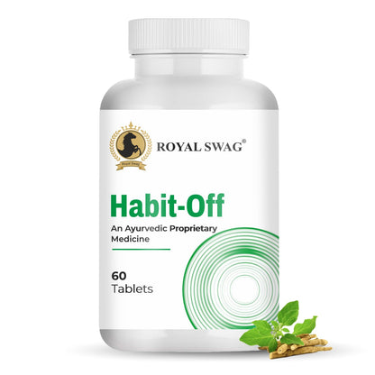 ROYAL SWAG Ayurvedic & Natural Habit Off Tablets for Quit Smoking Tablets (60 Count) 100% Nicotine Free and Tobacco Free For De Addiction | All Natural Ingredients theroyalswag