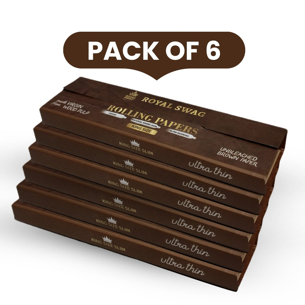 ROYAL SWAG Rolling Paper with Tips | 33 Leaves + 33 Roaches | 110mm Natural Unrefined Ultra Thin Smooth Slow Burning Natural Rolling Papers Pack (Pack of 1) theroyalswag