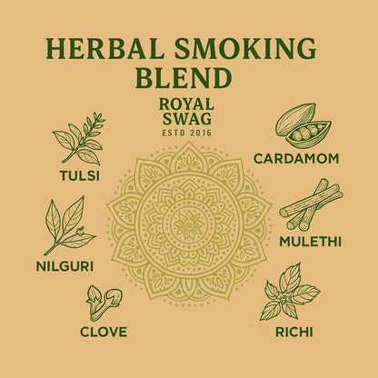 Royal Swag Tobacco & Nicotine Free Herbal Smoking Blend Holy Basil Flavour Herbal Smoking Mixture – Tulsi Herbal Smoke Mix, Tobacco-Free, Nicotine-Free (10 gm) theroyalswag
