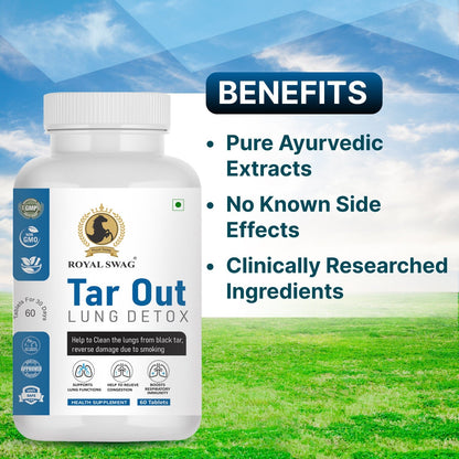 Tar Out Lung Cleanse and Detox Tablet 60 Pcs Pack theroyalswag