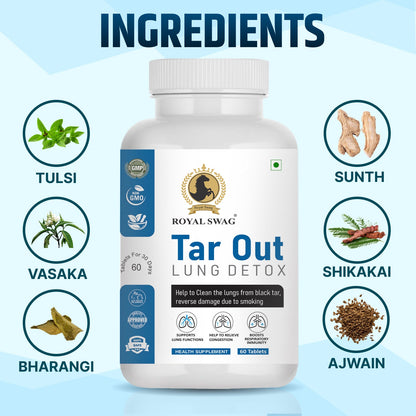 Tar Out Lung Cleanse and Detox Tablet 60 Pcs Pack theroyalswag