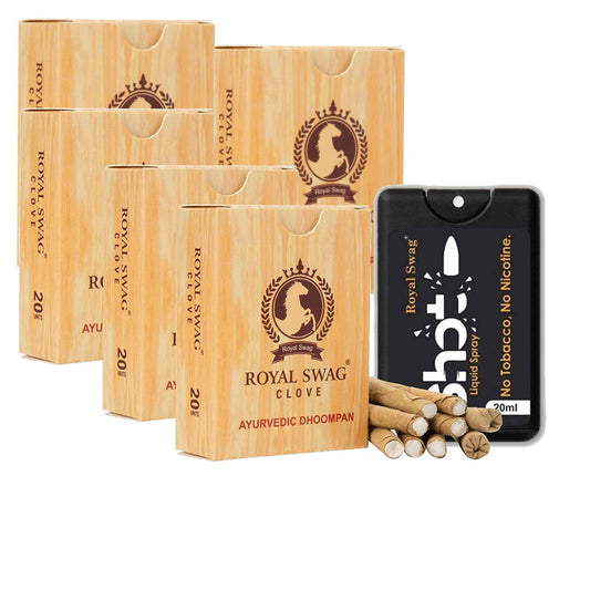 Ayurvedic Herbal Filter Bidi For Smoking 100% Tobacco-Free, Nicotine-Free (Pack Of 100 Sticks) With 20 ml Shot Spray Satisfy Nicotine Craving (Smoking Cessation) theroyalswag