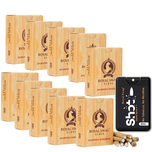 Ayurvedic Herbal Filter Bidi For Smoking 100% Tobacco-Free, Nicotine-Free (Pack Of 200 Sticks) With 20 ml Shot Spray Satisfy Nicotine Craving (Smoking Cessation) theroyalswag