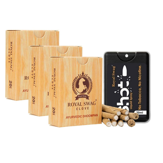 Ayurvedic Herbal Filter Bidi For Smoking 100% Tobacco-Free, Nicotine-Free (Pack Of 60 Sticks) With 20 ml Shot Spray Satisfy Nicotine Craving (Smoking Cessation) theroyalswag