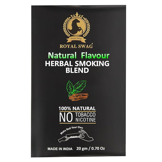 100% Tobacco Free & Nicotine Free Ayurvedic Herbal Smoking Mixture Blend 20 gram - Natural Flavor | Perfect for RYO Make Your Own Roll theroyalswag