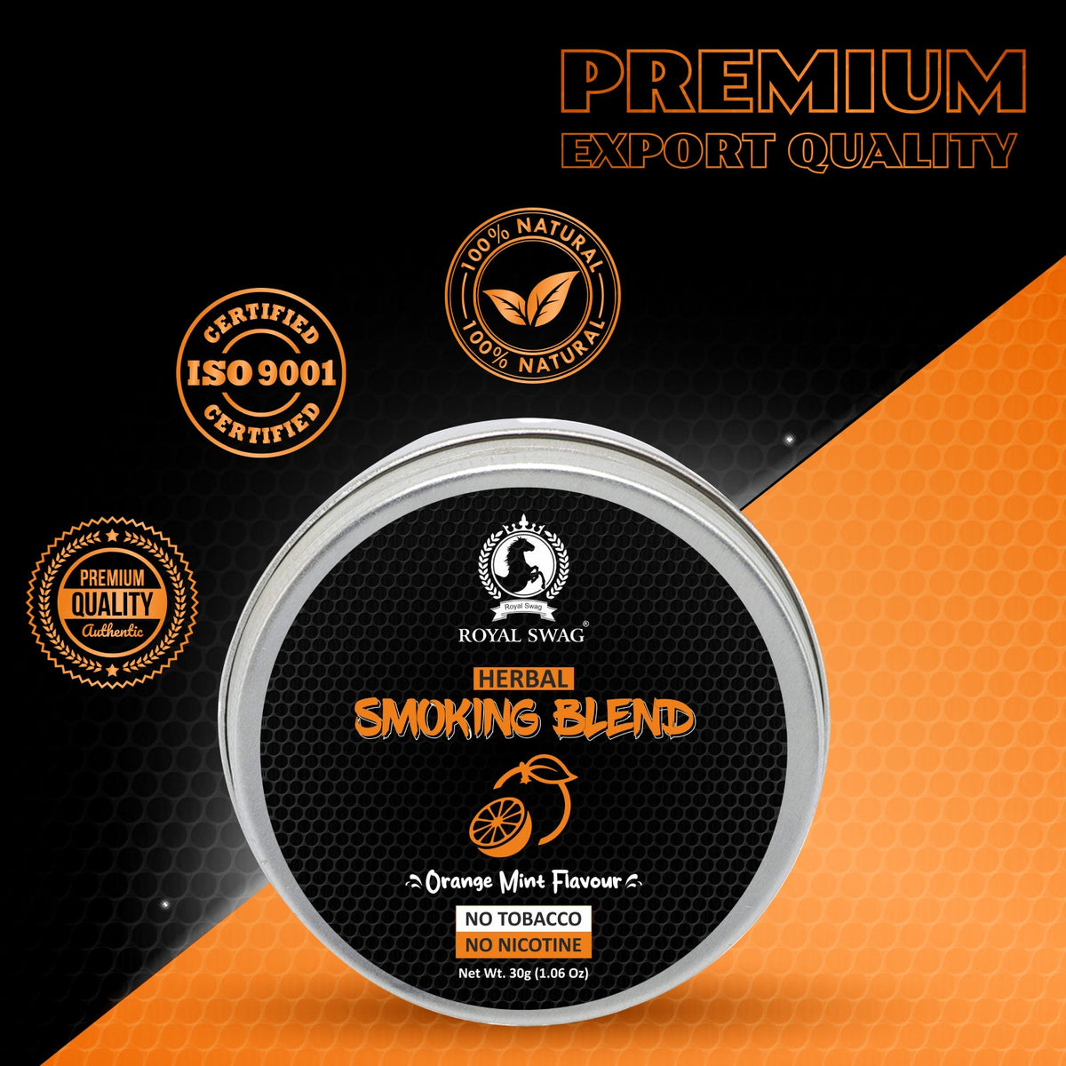 Ayurvedic Herbal Mixture Smoking Blend ORANGE MINT FLAVOUR (30 g/1.0 oz Container) theroyalswag