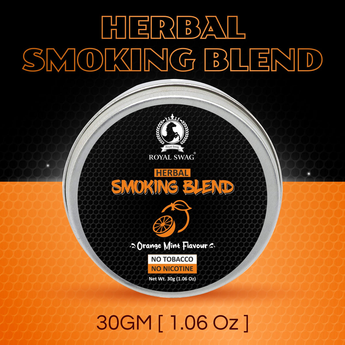 Ayurvedic Herbal Mixture Smoking Blend ORANGE MINT FLAVOUR (30 g/1.0 oz Container) theroyalswag