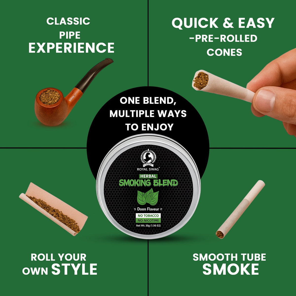 Ayurvedic Herbal Mixture Smoking Blend PAAN FLAVOUR (30 g/1.0 oz Container) theroyalswag