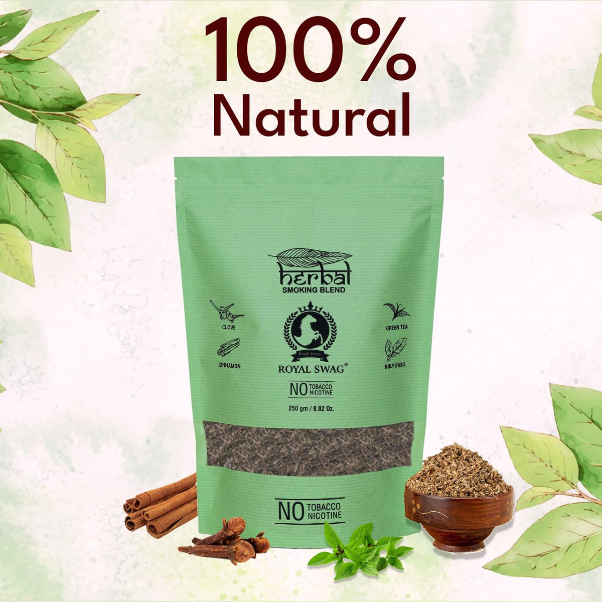 Tobacco & Nicotine Free Herbal Smoking Blend -250 gm theroyalswag