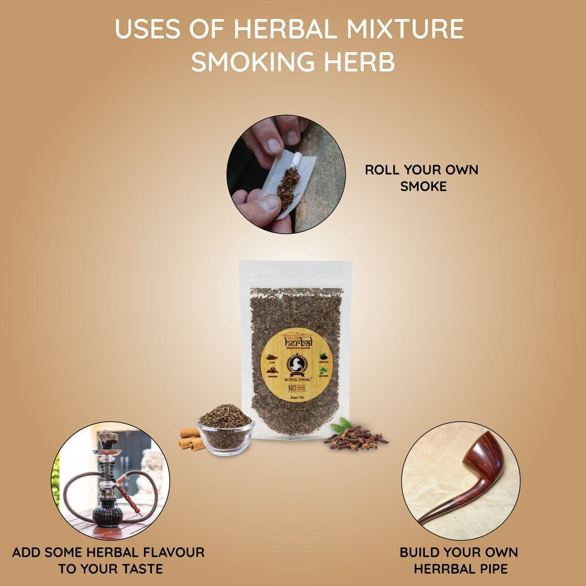 Tobacco & Nicotine Free Herbal Smoking Blend- 30gm theroyalswag