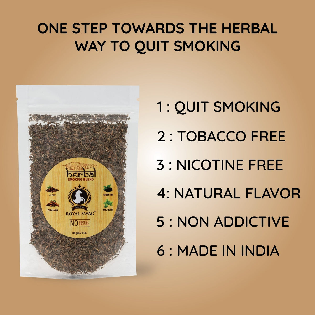 Tobacco & Nicotine Free Herbal Smoking Blend- 30gm theroyalswag