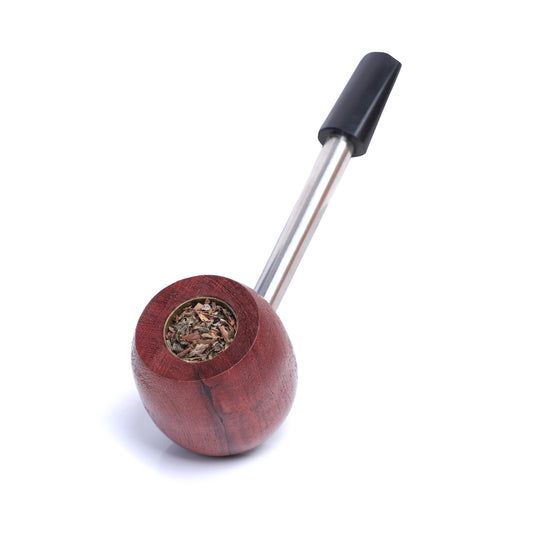 Wooden Smoking Pipe With Steel Finished Handle
