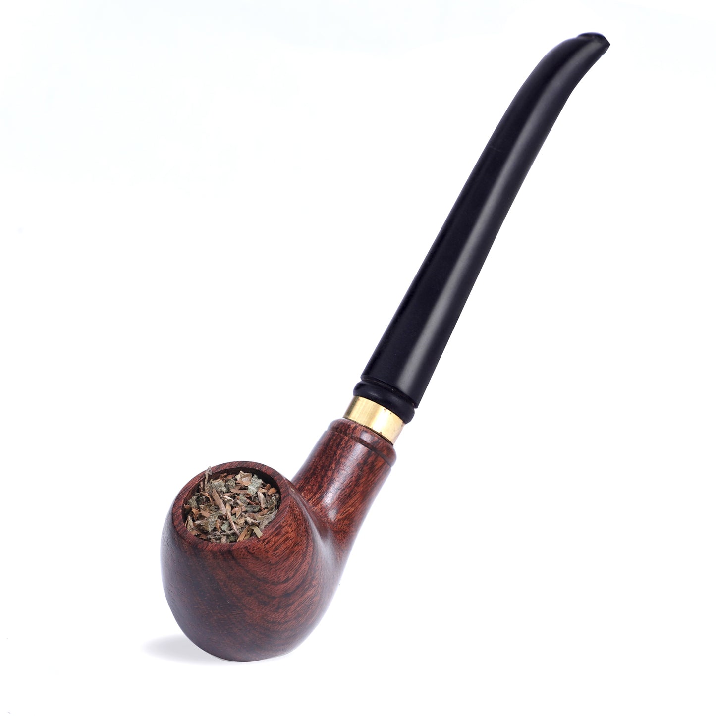 Wooden Smoking Pipe With Black Handle