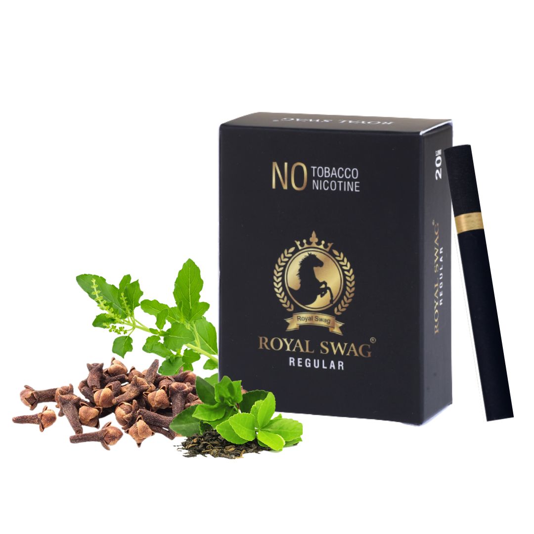 ROYAL SWAG Ayurvedic & Herbal Cigarette, Regular Flavor Smoke 20 Sticks Packet