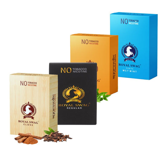 Royal Swag Flavored Herbal Cigarette Combo Pack (Frutta, Clove, Mint,Regular - Each 10 Stick) theroyalswag