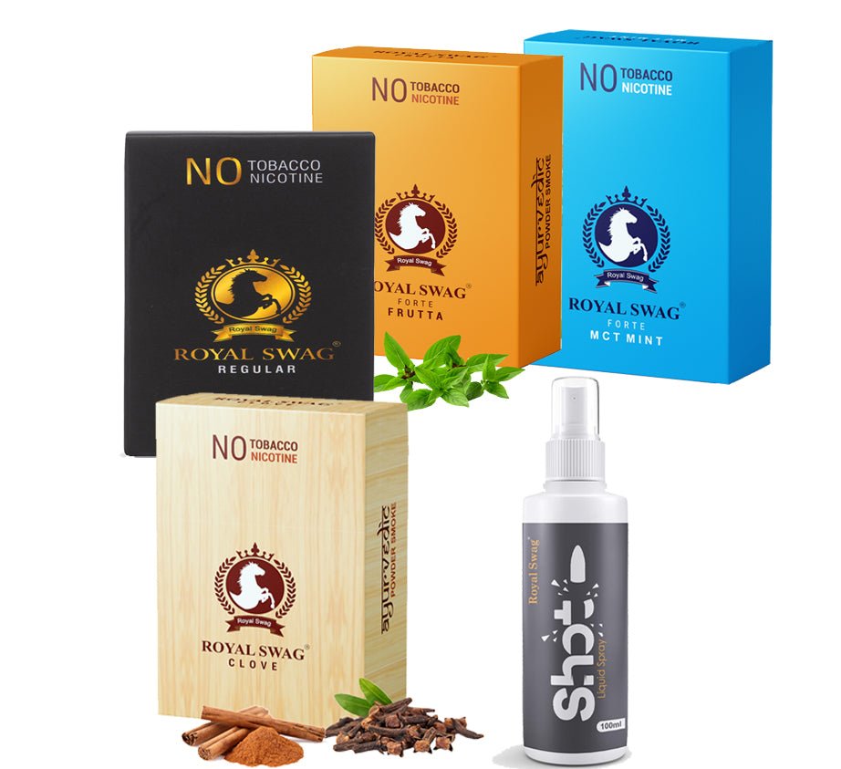Royal Swag Flavored Herbal Cigarette Combo Pack (Frutta, Clove, Mint,Regular - Each 10 Stick, Shot-1) theroyalswag